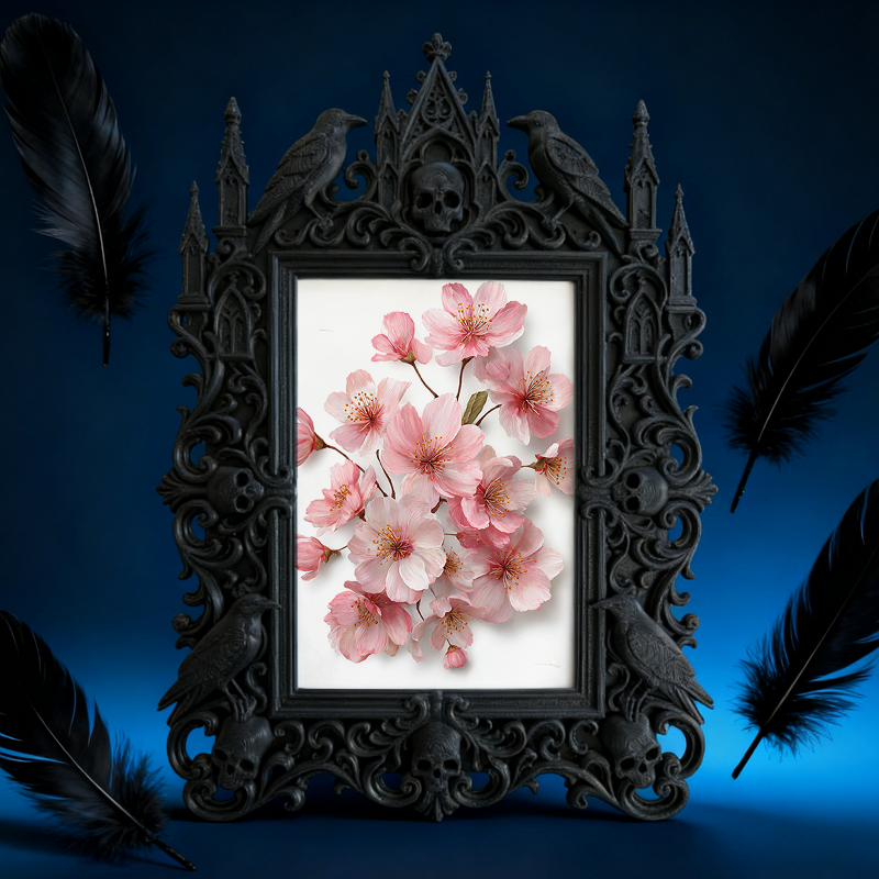 Bold-eye-catching Gothic Dark-style Photo Frame | Dark Fantasy Miniature Terrain Building Shop Decor, Photo Ornament, Wall-mountable & Table