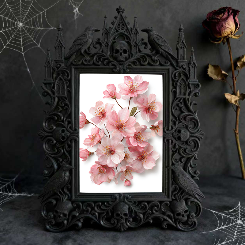 Bold-eye-catching Gothic Dark-style Photo Frame | Dark Fantasy Miniature Terrain Building Shop Decor, Photo Ornament, Wall-mountable & Table