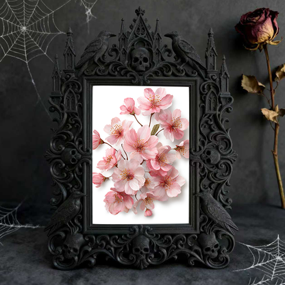Bold-eye-catching Gothic Dark-style Photo Frame | Dark Fantasy Miniature Terrain Building Shop Decor, Photo Ornament, Wall-mountable & Table