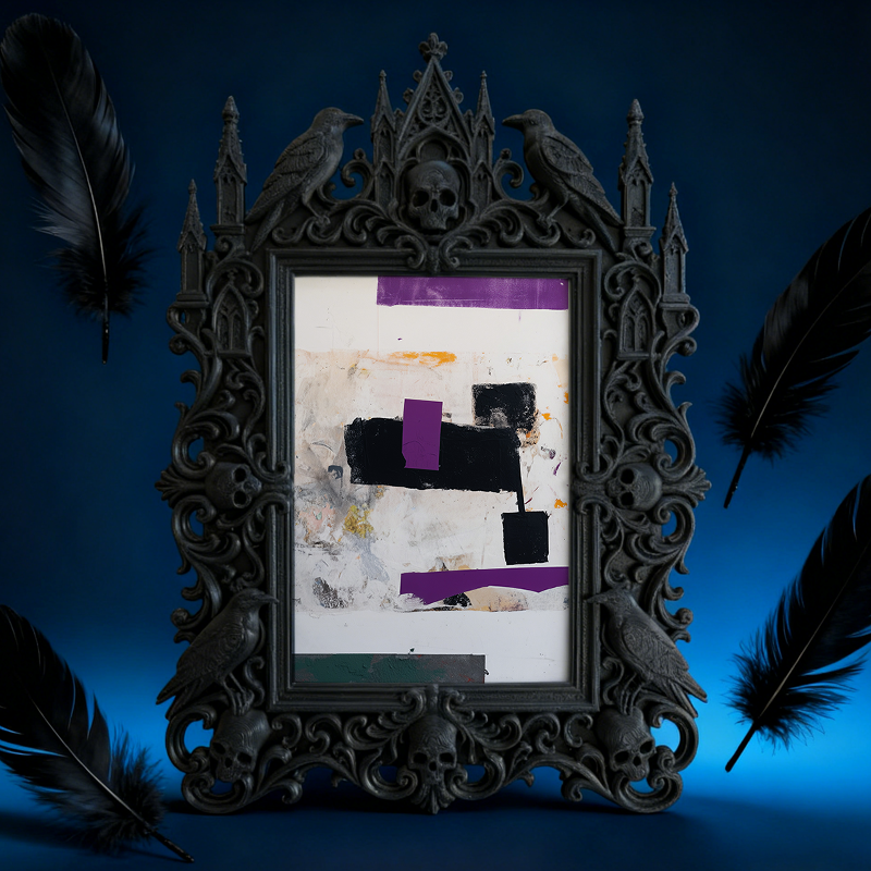 Cute-spooky-vibe Gothic Dark-style Photo Frame | Gothic Pet Halloween Ghost Costume Shop Decor, Photo Ornament, Dual-use Display, Cute Frame