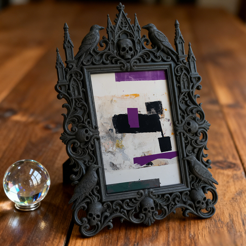 Cute-spooky-vibe Gothic Dark-style Photo Frame | Gothic Pet Halloween Ghost Costume Shop Decor, Photo Ornament, Dual-use Display, Cute Frame