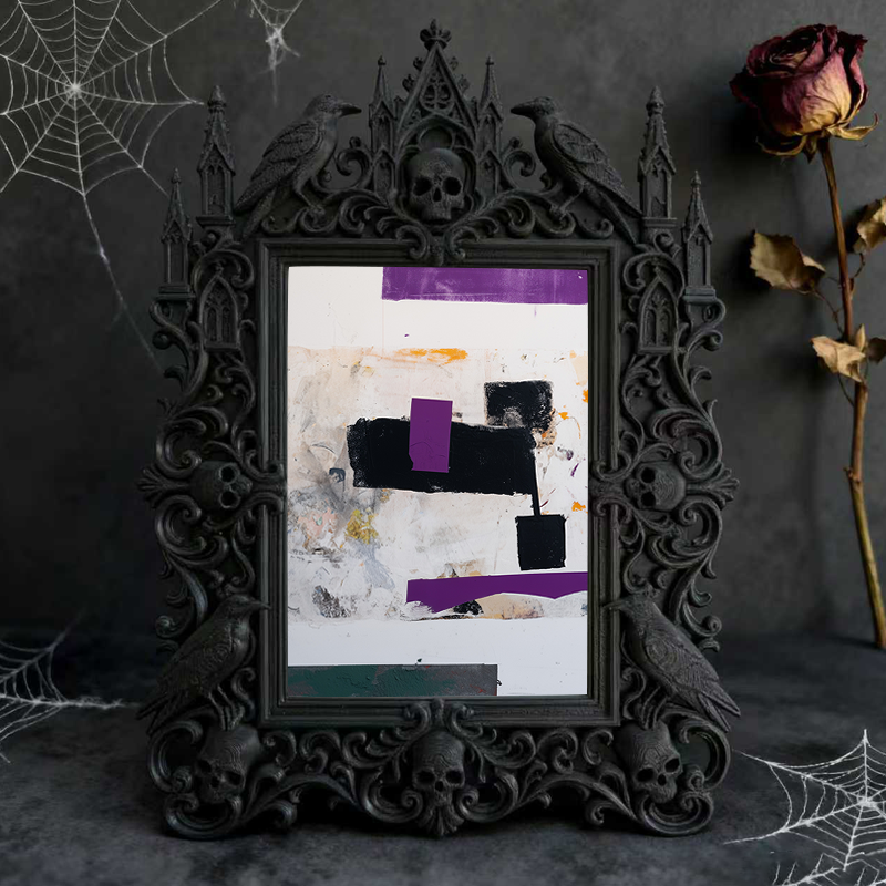 Cute-spooky-vibe Gothic Dark-style Photo Frame | Gothic Pet Halloween Ghost Costume Shop Decor, Photo Ornament, Dual-use Display, Cute Frame