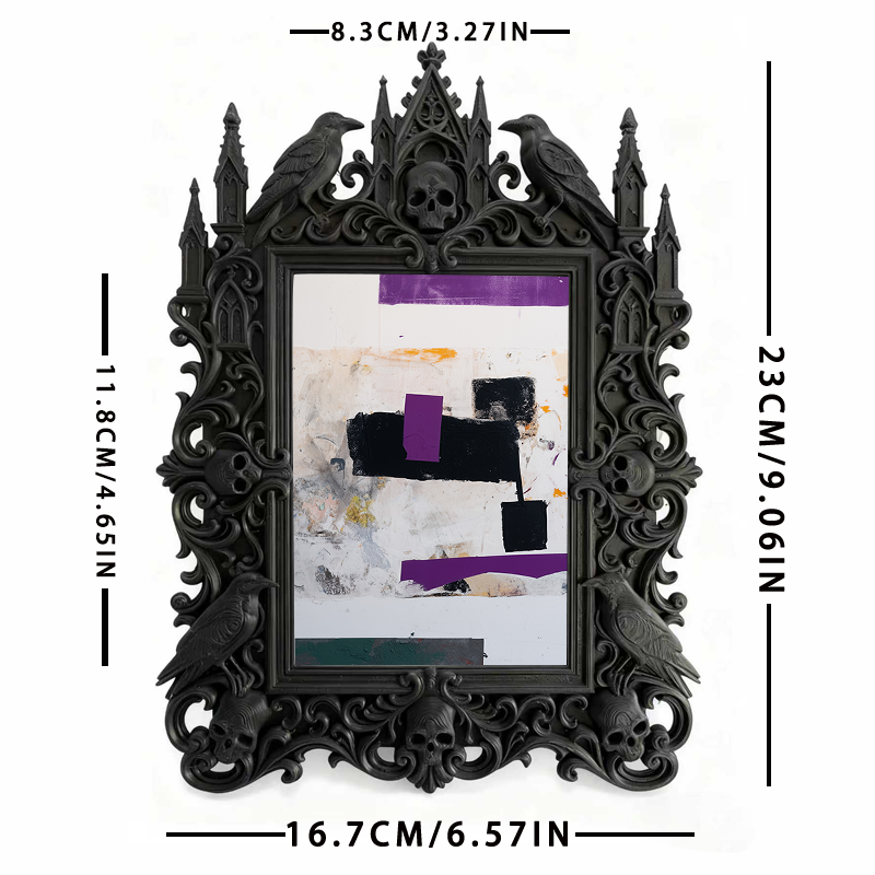 Cute-spooky-vibe Gothic Dark-style Photo Frame | Gothic Pet Halloween Ghost Costume Shop Decor, Photo Ornament, Dual-use Display, Cute Frame