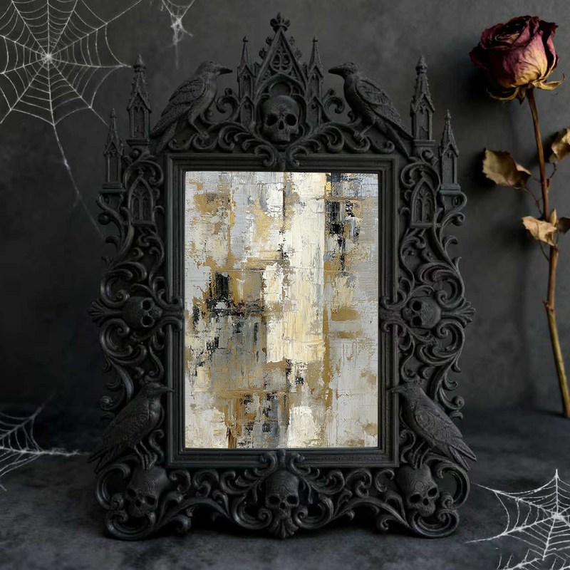 Shop-favorite-pick Gothic Dark-style Photo Frame | Witchy Herbal Divination Party Decor, Photo Ornament, Wall/Table Dual-use, Durable Frame