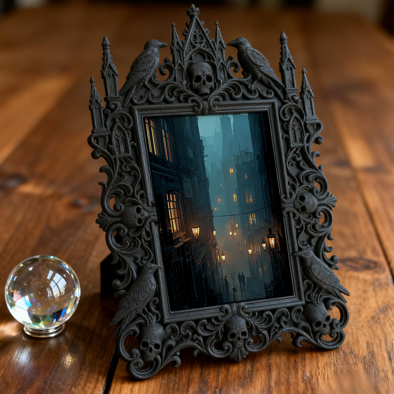 Bestselling-essential Gothic Dark-style Photo Frame | Halloween Haunted Subway Station Photo Booth Decor, Photo Ornament, Wall-mountable & T