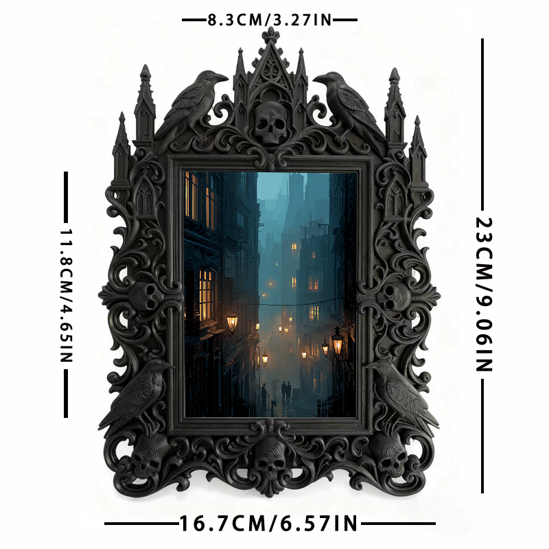 Bestselling-essential Gothic Dark-style Photo Frame | Halloween Haunted Subway Station Photo Booth Decor, Photo Ornament, Wall-mountable & T