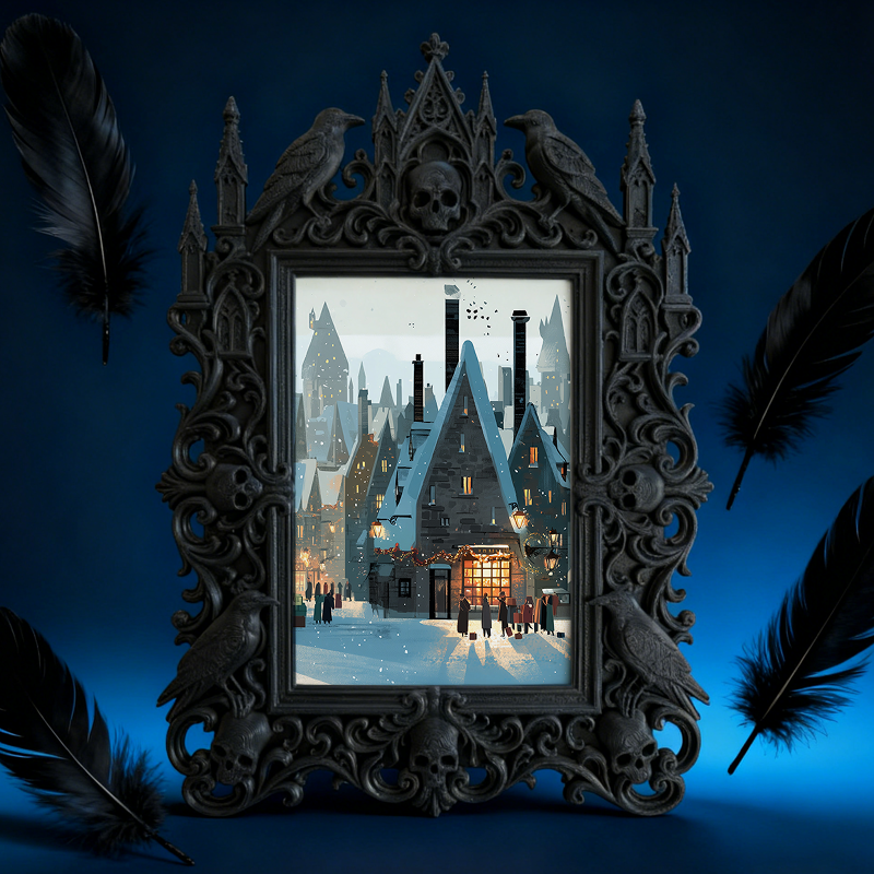 High-demand-gem Gothic Dark-style Photo Frame | Punk Rock Band Reunion Concert Decor, Photo Ornament, Dual-use Display, Retro Plastic Frame