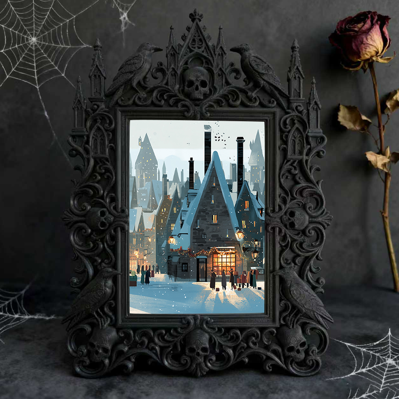 High-demand-gem Gothic Dark-style Photo Frame | Punk Rock Band Reunion Concert Decor, Photo Ornament, Dual-use Display, Retro Plastic Frame
