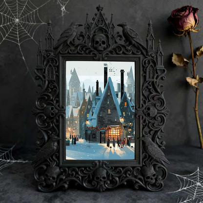 High-demand-gem Gothic Dark-style Photo Frame | Punk Rock Band Reunion Concert Decor, Photo Ornament, Dual-use Display, Retro Plastic Frame