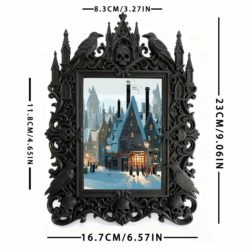 High-demand-gem Gothic Dark-style Photo Frame | Punk Rock Band Reunion Concert Decor, Photo Ornament, Dual-use Display, Retro Plastic Frame