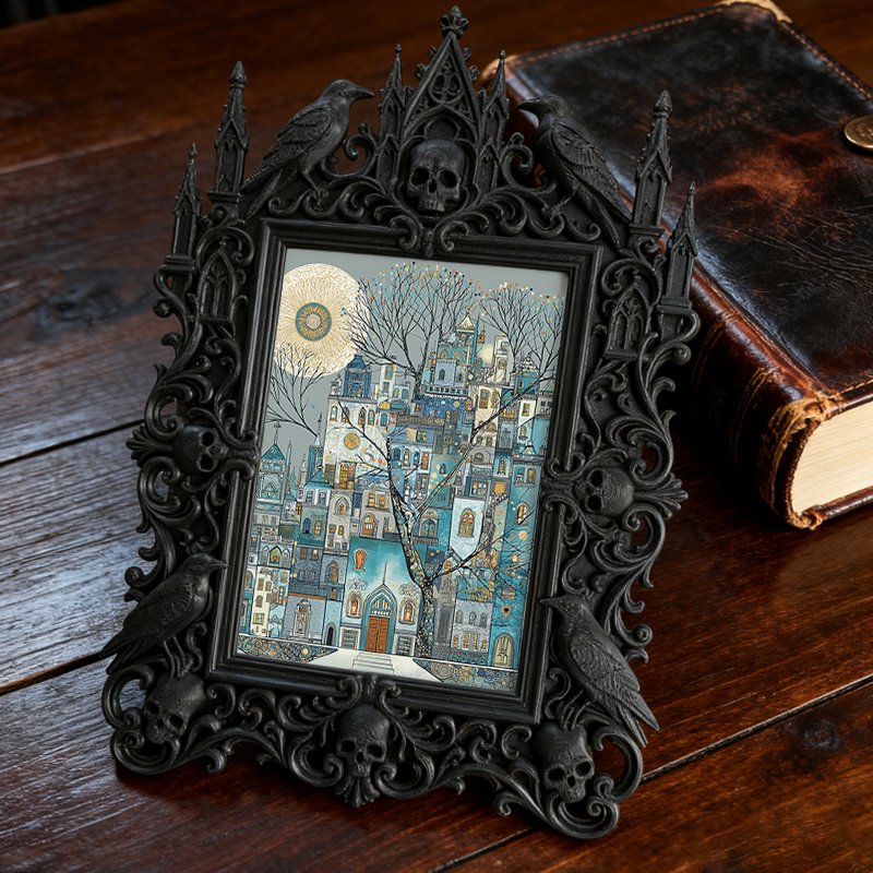 Trend-leading-pick Gothic Dark-style Photo Frame | Dark Fantasy LARP Character Award Ceremony Decor, Photo Ornament, Wall-mountable & Tablet
