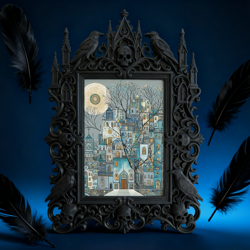 Trend-leading-pick Gothic Dark-style Photo Frame | Dark Fantasy LARP Character Award Ceremony Decor, Photo Ornament, Wall-mountable & Tablet