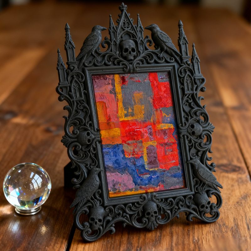 Must-own-now Gothic Dark-style Photo Frame | Gothic Themed Bridal Shower Gift Table Decor, Photo Ornament, Wall/Table Dual-use, Eco-friendly