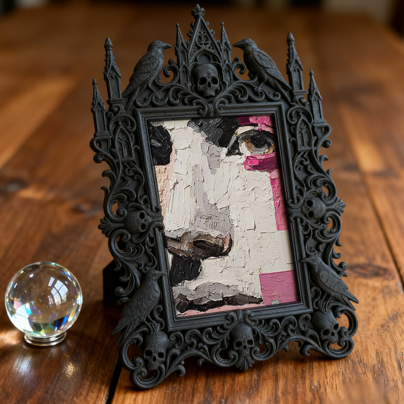 Limited-drop Gothic Dark-style Photo Frame | Werewolf Themed Mountain Hiking Meetup Decor, Photo Ornament, Dual-use Display, Sturdy Frame