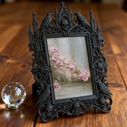 Exclusive-release Gothic Dark-style Photo Frame | Occult Astrology Birth Chart Workshop Decor, Photo Ornament, Wall-mountable & Tabletop, Co