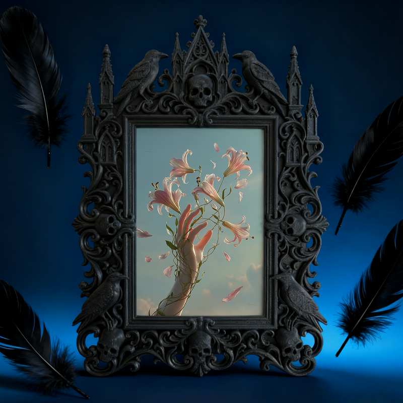 Sought-after-pick Gothic Dark-style Photo Frame | Gothic Graduation Party Photo Corner Decor, Photo Ornament, Wall/Table Dual-use, Rustic Fr