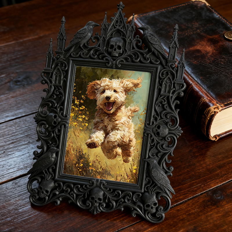 Reel-trending Gothic Dark-style Photo Frame | Paranormal Investigation Equipment Exhibition Decor, Photo Ornament, Wall-mountable & Tabletop
