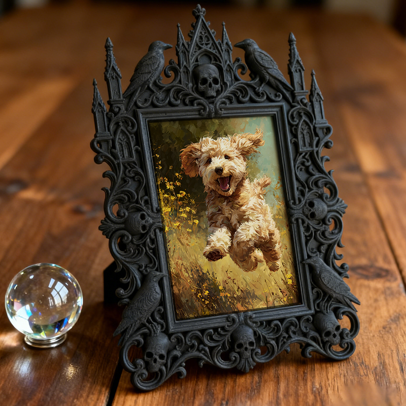 Reel-trending Gothic Dark-style Photo Frame | Paranormal Investigation Equipment Exhibition Decor, Photo Ornament, Wall-mountable & Tabletop