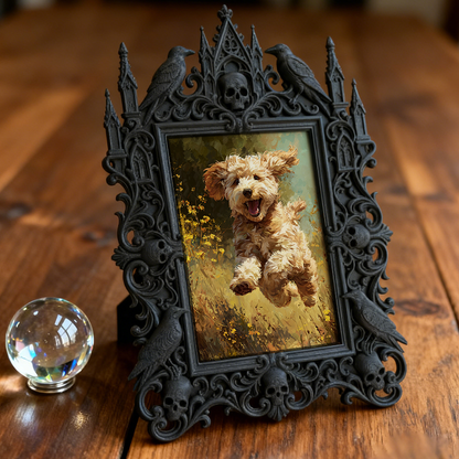Reel-trending Gothic Dark-style Photo Frame | Paranormal Investigation Equipment Exhibition Decor, Photo Ornament, Wall-mountable & Tabletop
