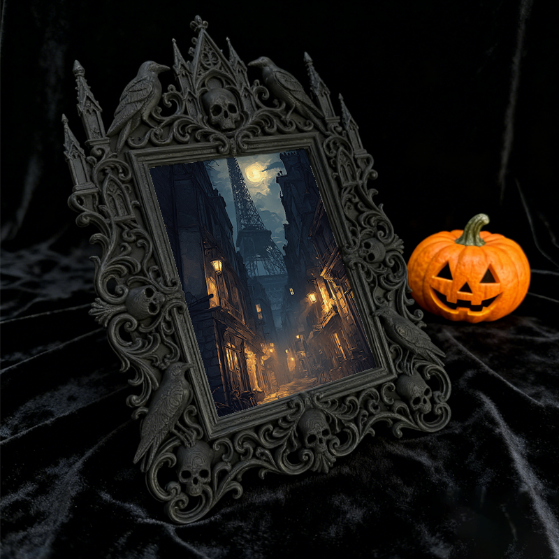 Edgy-cool-vibe Gothic Dark-style Photo Frame | Dark Academia Poem Writing Contest Decor, Photo Ornament, Dual-use Display, Minimalist Frame