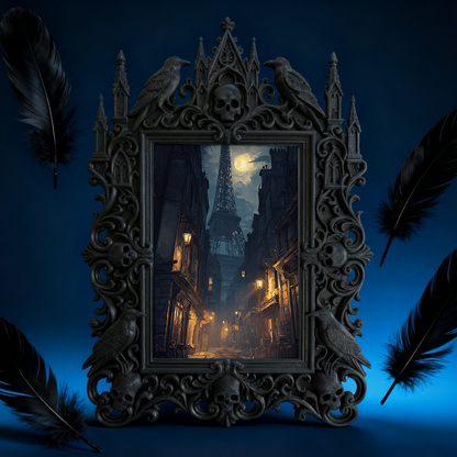 Edgy-cool-vibe Gothic Dark-style Photo Frame | Dark Academia Poem Writing Contest Decor, Photo Ornament, Dual-use Display, Minimalist Frame