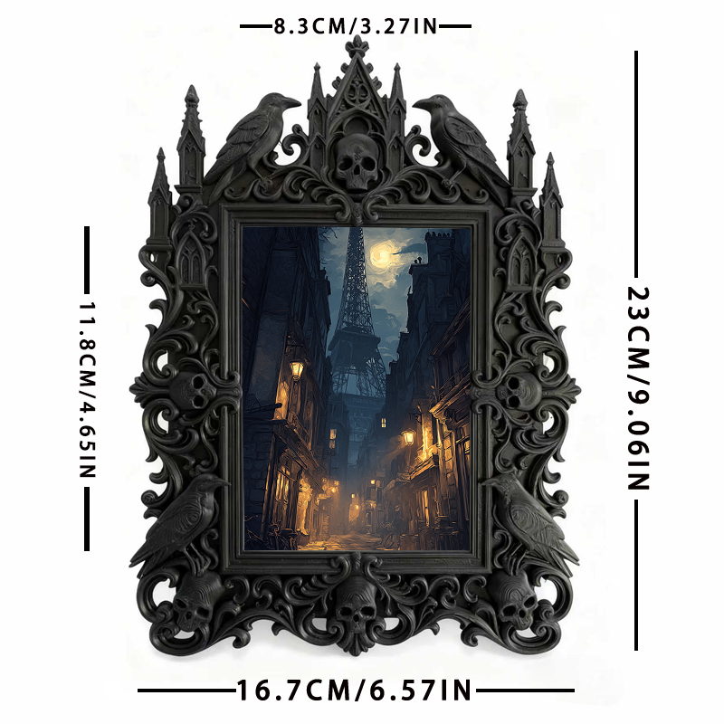 Edgy-cool-vibe Gothic Dark-style Photo Frame | Dark Academia Poem Writing Contest Decor, Photo Ornament, Dual-use Display, Minimalist Frame