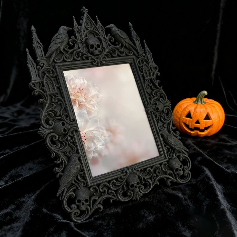 Luxe-rustic-vibe Gothic Dark-style Photo Frame | Gothic Anniversary Camping Trip Decor, Photo Ornament, Wall-mountable & Tabletop, Practical