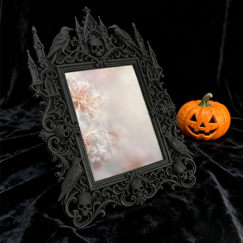 Luxe-rustic-vibe Gothic Dark-style Photo Frame | Gothic Anniversary Camping Trip Decor, Photo Ornament, Wall-mountable & Tabletop, Practical