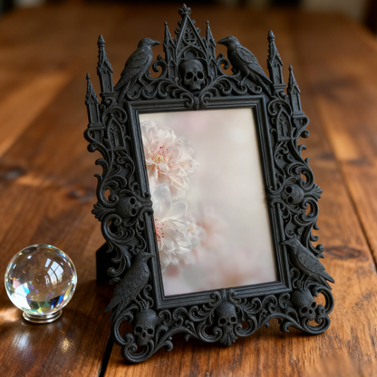 Luxe-rustic-vibe Gothic Dark-style Photo Frame | Gothic Anniversary Camping Trip Decor, Photo Ornament, Wall-mountable & Tabletop, Practical