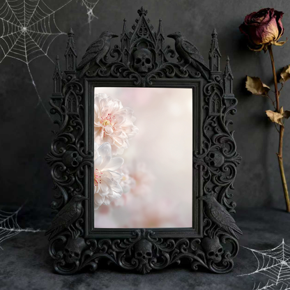Luxe-rustic-vibe Gothic Dark-style Photo Frame | Gothic Anniversary Camping Trip Decor, Photo Ornament, Wall-mountable & Tabletop, Practical
