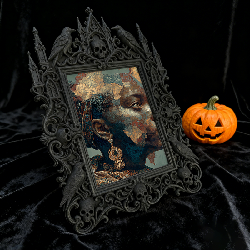 Viral-favorite-pick Gothic Dark-style Photo Frame | Gothic Entryway Shoe Cabinet Top Decor, Photo Ornament, Wall-mountable & Tabletop, Plast