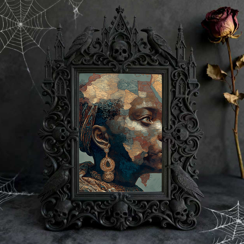 Viral-favorite-pick Gothic Dark-style Photo Frame | Gothic Entryway Shoe Cabinet Top Decor, Photo Ornament, Wall-mountable & Tabletop, Plast