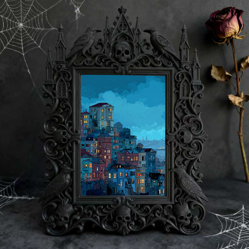 Insta-trending-pick Gothic Dark-style Photo Frame | Dark Academia Dormitory Art Display Corner Decor, Photo Ornament, Wall/Table Dual-use, D