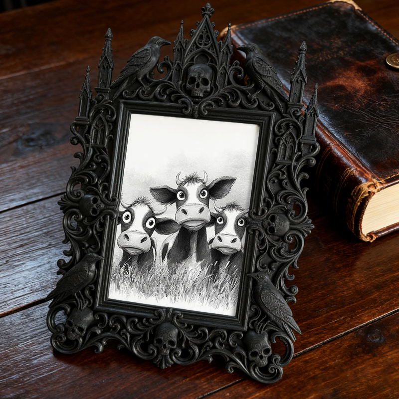 Shop-top-pick Gothic Dark-style Photo Frame | Vampire-themed Home Mini Bar Decor, Photo Ornament, Wall-mountable & Tabletop, Lightweight Fra