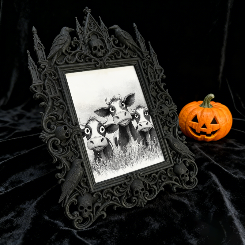 Shop-top-pick Gothic Dark-style Photo Frame | Vampire-themed Home Mini Bar Decor, Photo Ornament, Wall-mountable & Tabletop, Lightweight Fra