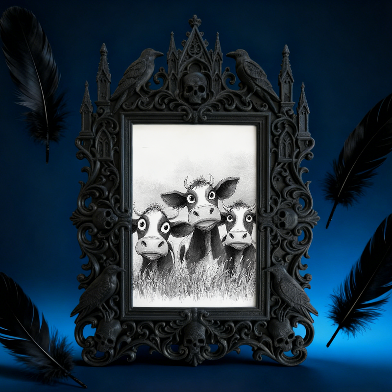 Shop-top-pick Gothic Dark-style Photo Frame | Vampire-themed Home Mini Bar Decor, Photo Ornament, Wall-mountable & Tabletop, Lightweight Fra