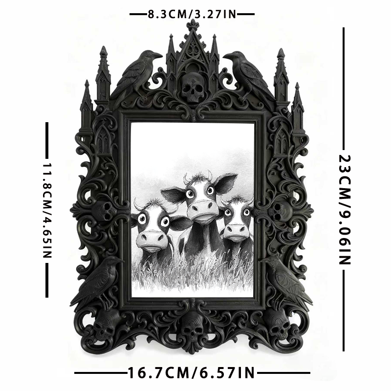 Shop-top-pick Gothic Dark-style Photo Frame | Vampire-themed Home Mini Bar Decor, Photo Ornament, Wall-mountable & Tabletop, Lightweight Fra