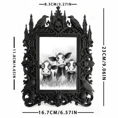 Shop-top-pick Gothic Dark-style Photo Frame | Vampire-themed Home Mini Bar Decor, Photo Ornament, Wall-mountable & Tabletop, Lightweight Fra