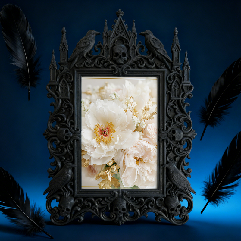 Highly-recommended Gothic Dark-style Photo Frame | Gothic Basement Billiard Room Decor, Photo Ornament, Wall-mountable & Tabletop, Scratch-r