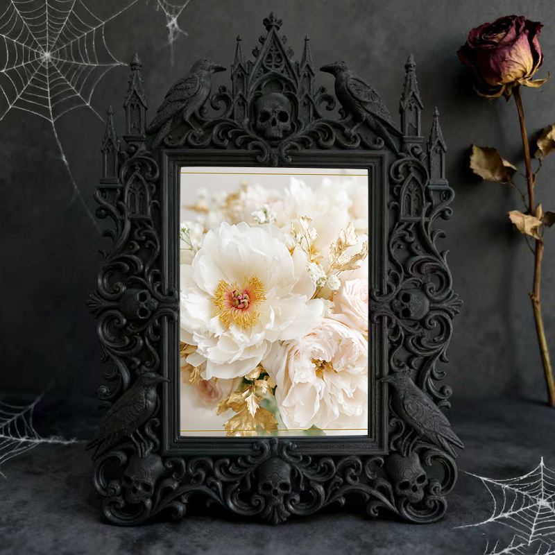 Highly-recommended Gothic Dark-style Photo Frame | Gothic Basement Billiard Room Decor, Photo Ornament, Wall-mountable & Tabletop, Scratch-r