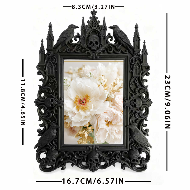 Highly-recommended Gothic Dark-style Photo Frame | Gothic Basement Billiard Room Decor, Photo Ornament, Wall-mountable & Tabletop, Scratch-r
