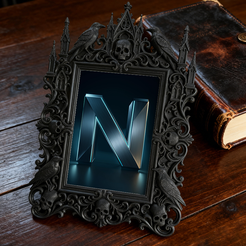 Trend-alert-pick Gothic Dark-style Photo Frame | Dark Academia Study Room Window Sill Decor, Photo Ornament, Wall/Table Dual-use, Eco-friend