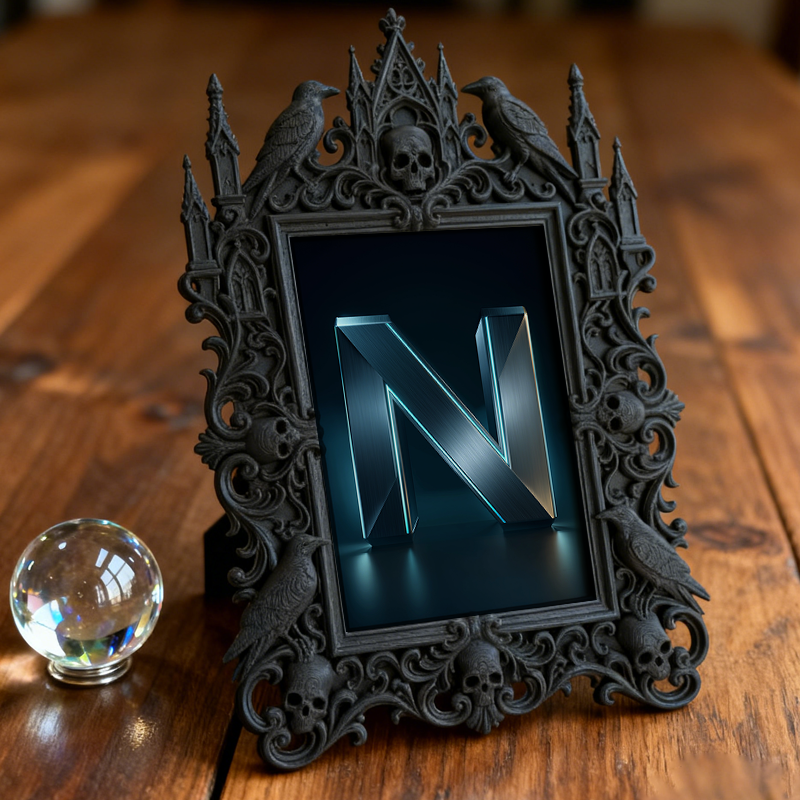 Trend-alert-pick Gothic Dark-style Photo Frame | Dark Academia Study Room Window Sill Decor, Photo Ornament, Wall/Table Dual-use, Eco-friend