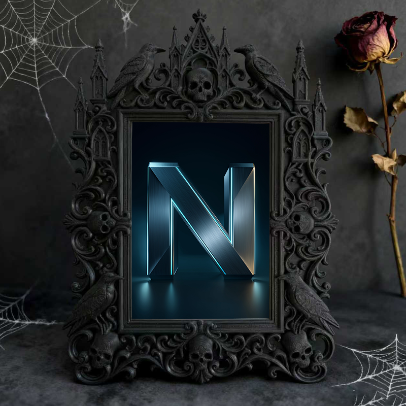 Trend-alert-pick Gothic Dark-style Photo Frame | Dark Academia Study Room Window Sill Decor, Photo Ornament, Wall/Table Dual-use, Eco-friend