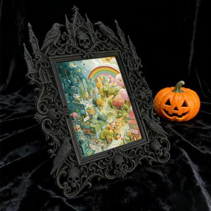 Must-grab-pick Gothic Dark-style Photo Frame | Gothic Bathroom Toilet Tank Top Decor, Photo Ornament, Wall-mountable & Tabletop, Slim Frame
