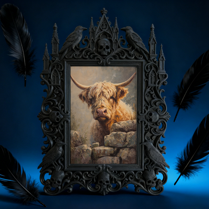5-star-approved Gothic Dark-style Photo Frame | Werewolf-themed Cabin Porch Table Decor, Photo Ornament, Dual-use Display, Sturdy Frame