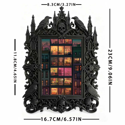Exclusive-stock-pick Gothic Dark-style Photo Frame | Occult Home Reading Lamp Side Decor, Photo Ornament, Wall-mountable & Tabletop, Collect