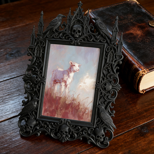 Rare-edition-pick Gothic Dark-style Photo Frame | Gothic Balcony Hanging Chair Side Decor, Photo Ornament, Wall/Table Dual-use, Rustic Frame