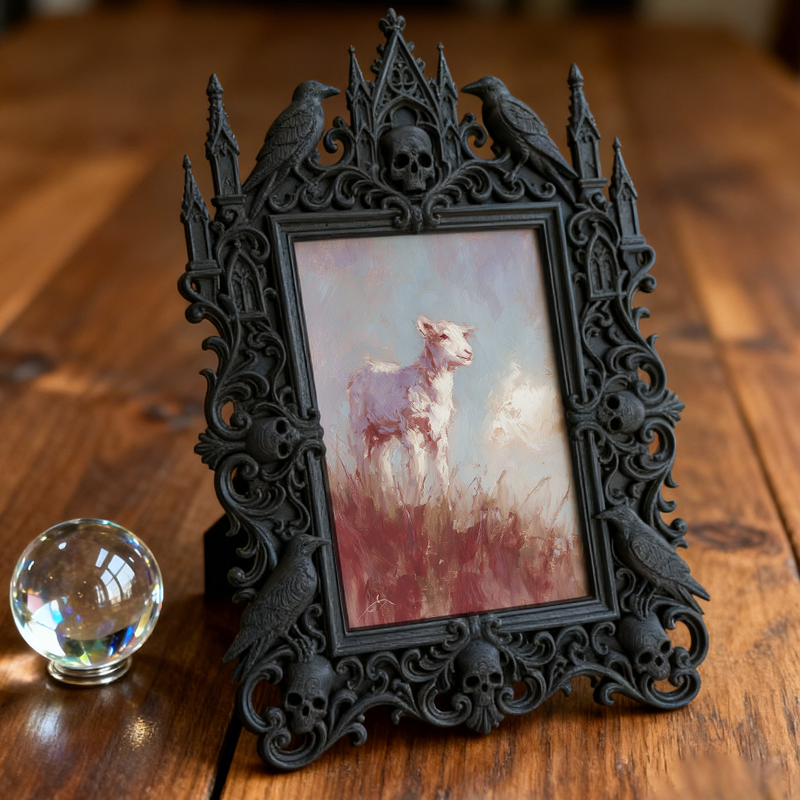 Rare-edition-pick Gothic Dark-style Photo Frame | Gothic Balcony Hanging Chair Side Decor, Photo Ornament, Wall/Table Dual-use, Rustic Frame
