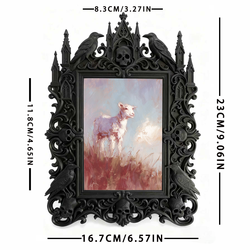 Rare-edition-pick Gothic Dark-style Photo Frame | Gothic Balcony Hanging Chair Side Decor, Photo Ornament, Wall/Table Dual-use, Rustic Frame